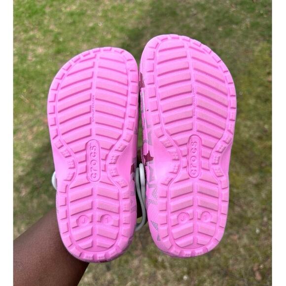 Crocs Kids Classic Lined Disco Dance Party Clogs‎  Size J 1 Pink Sandals - Picture 11 of 14